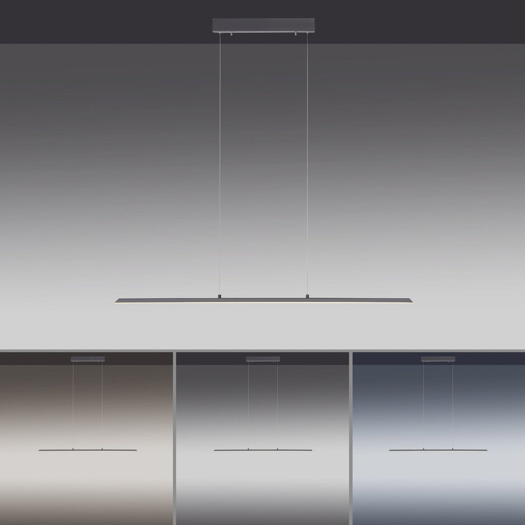 LED pendellampe PURE Lite antrasitt dimbar CCT 100 cm synsvinkel fra siden
