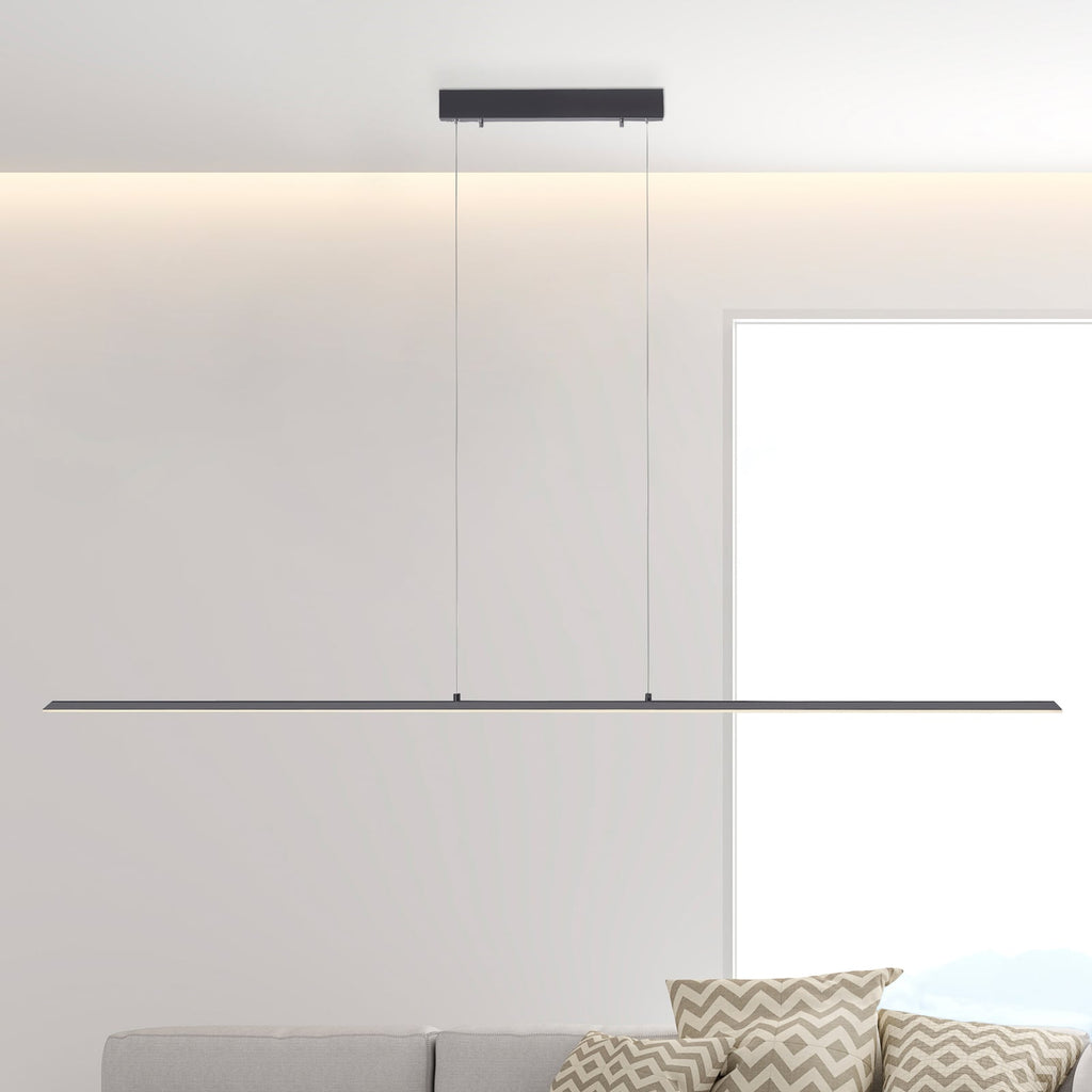 LED pendellampe PURE Lite antrasitt 160 cm forfra