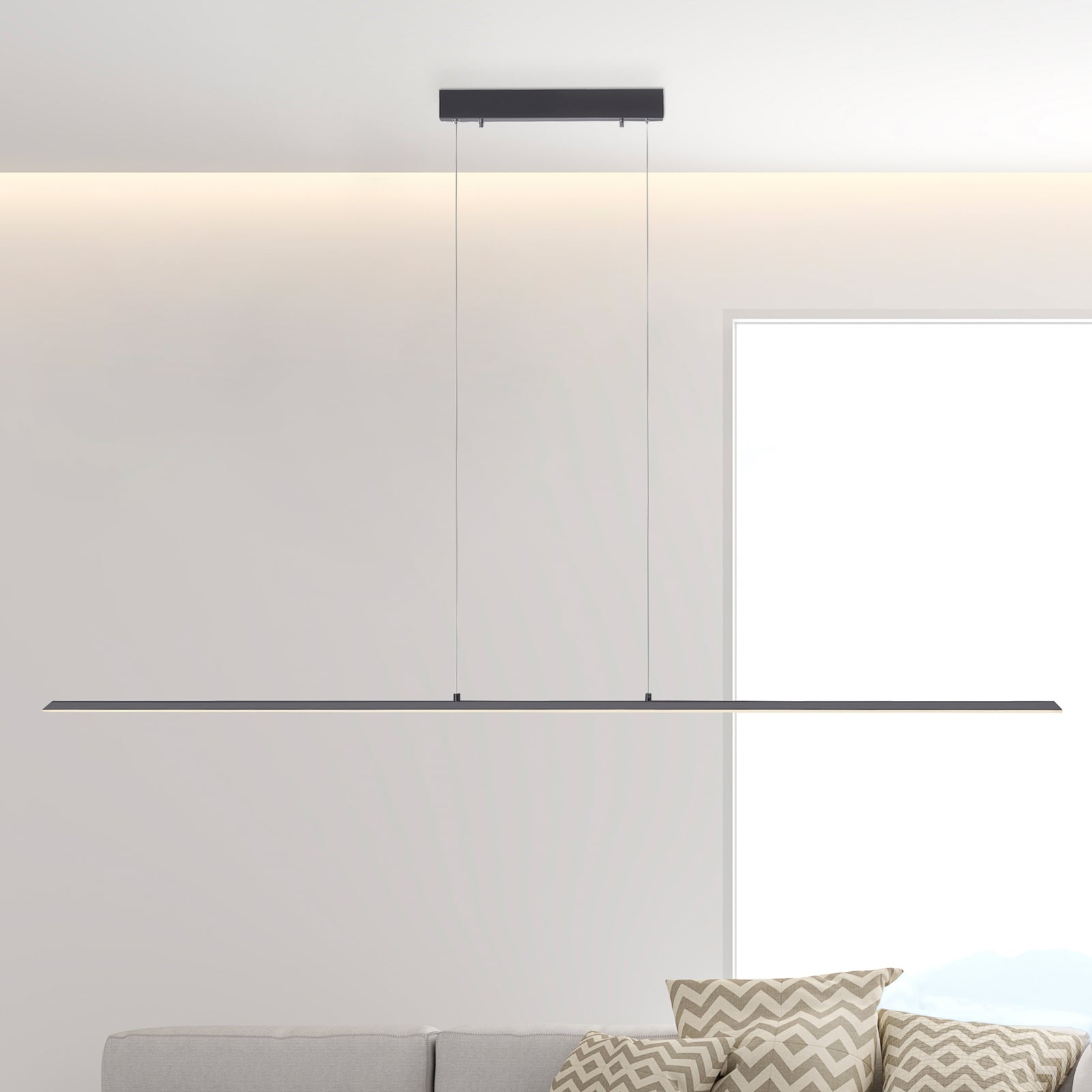 LED pendellampe PURE Lite antrasitt 160 cm forfra