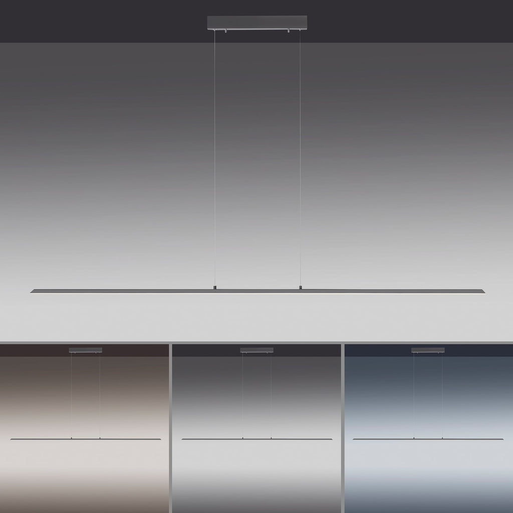 LED pendellampe PURE Lite antrasitt 160 cm opphengsdetaljer