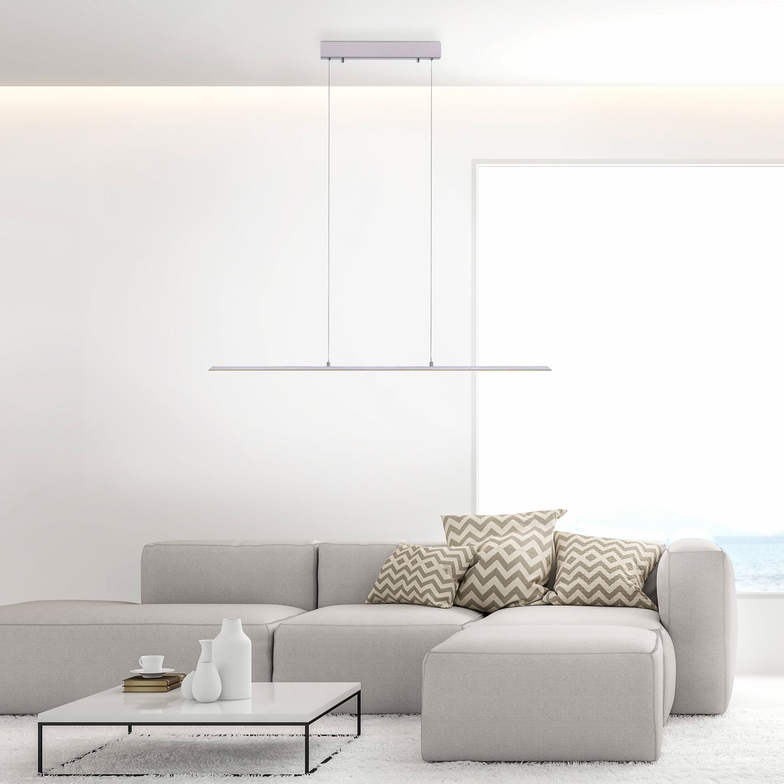LED pendellampe PURE Lite dimbar CCT aluminium 100 cm bakside
