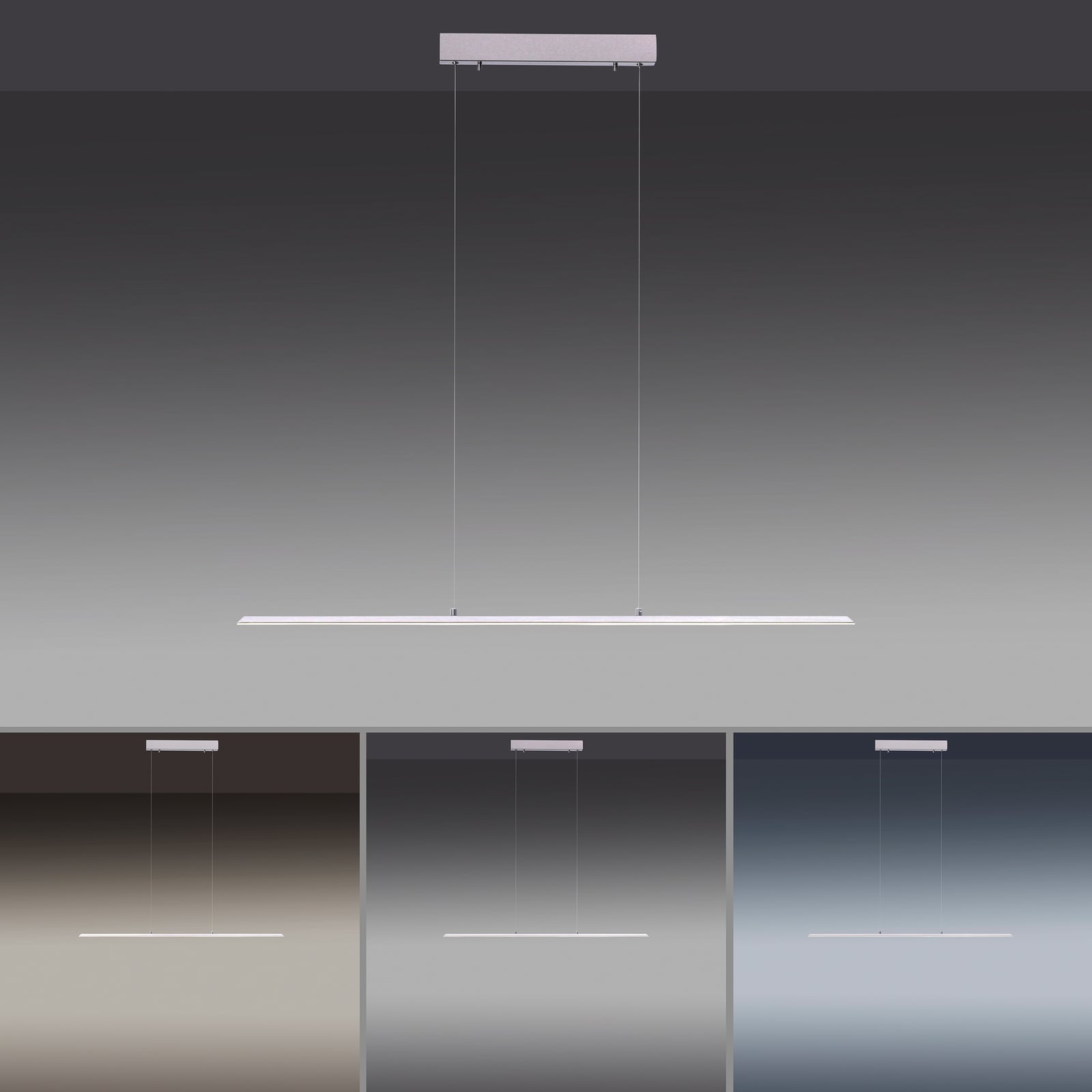 Sidebilde av LED pendellampe PURE Lite dimbar CCT aluminium 100 cm