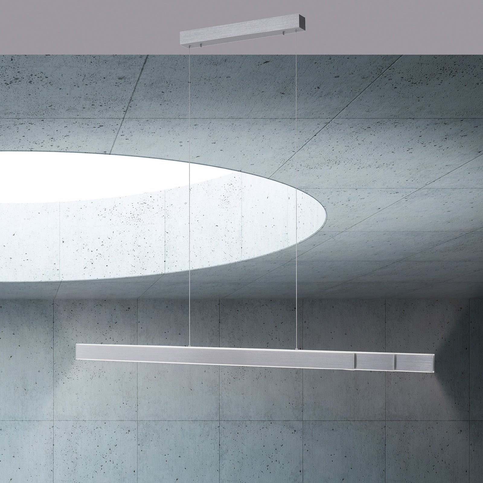 LED pendellampe PURE Lume aluminium CCT dimbar oversikt fra siden