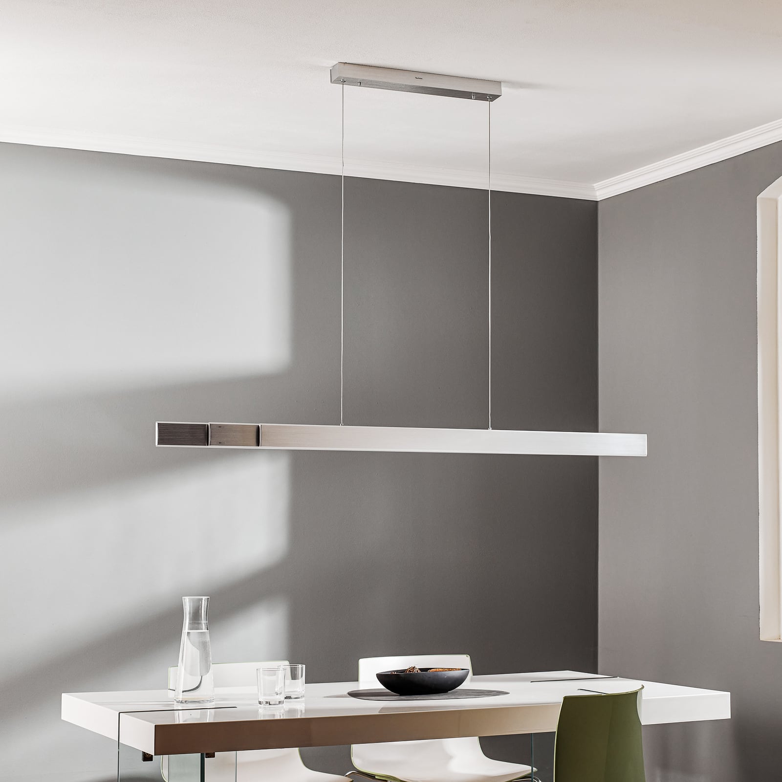 LED pendellampe PURE Lume aluminium CCT dimbar detalj av sensor