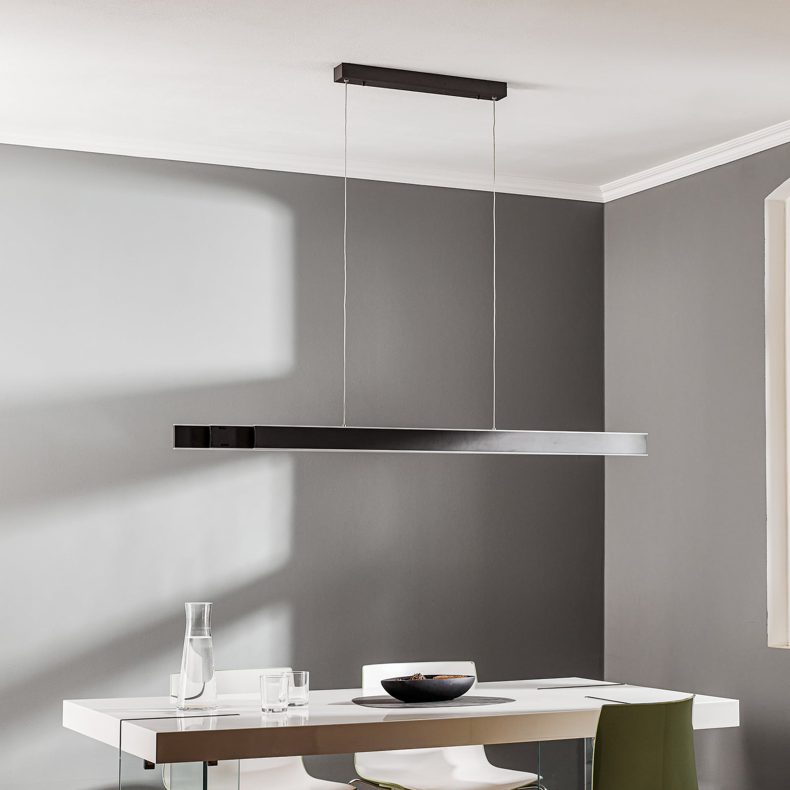LED pendellampe PURE Lume antrasitt CCT dimbar 179 cm detalj av sensor