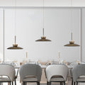 LED pendellampe PURE Moon 3-lys dimbar bronse amberglass forfra