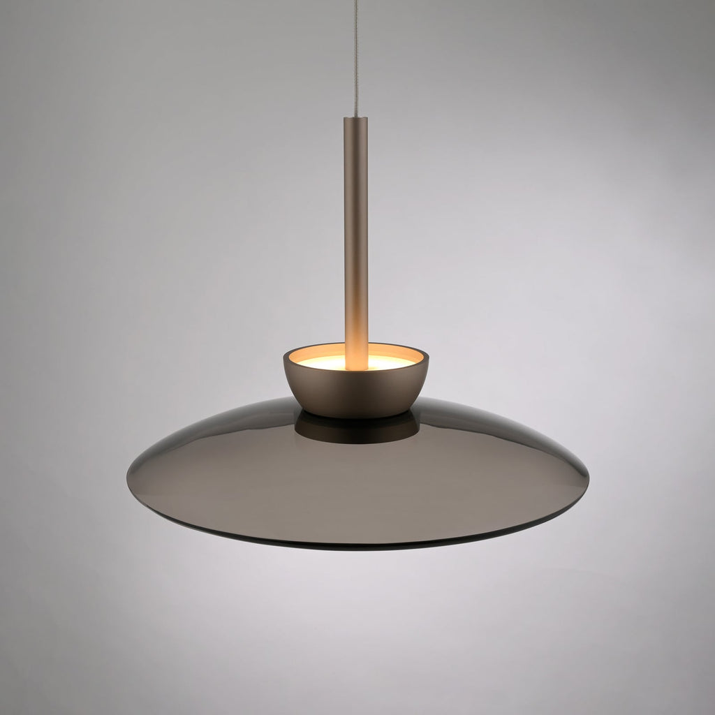 LED pendellampe PURE Moon ravglass dimbar Ø32 cm med varm glød