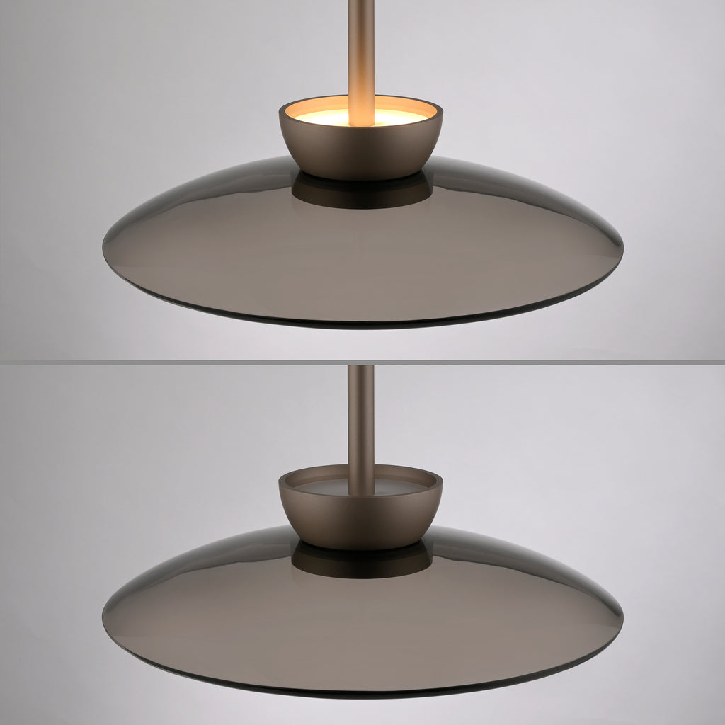 LED pendellampe PURE Moon ravglass dimbar Ø32 cm med inkludert LED-lyskilde