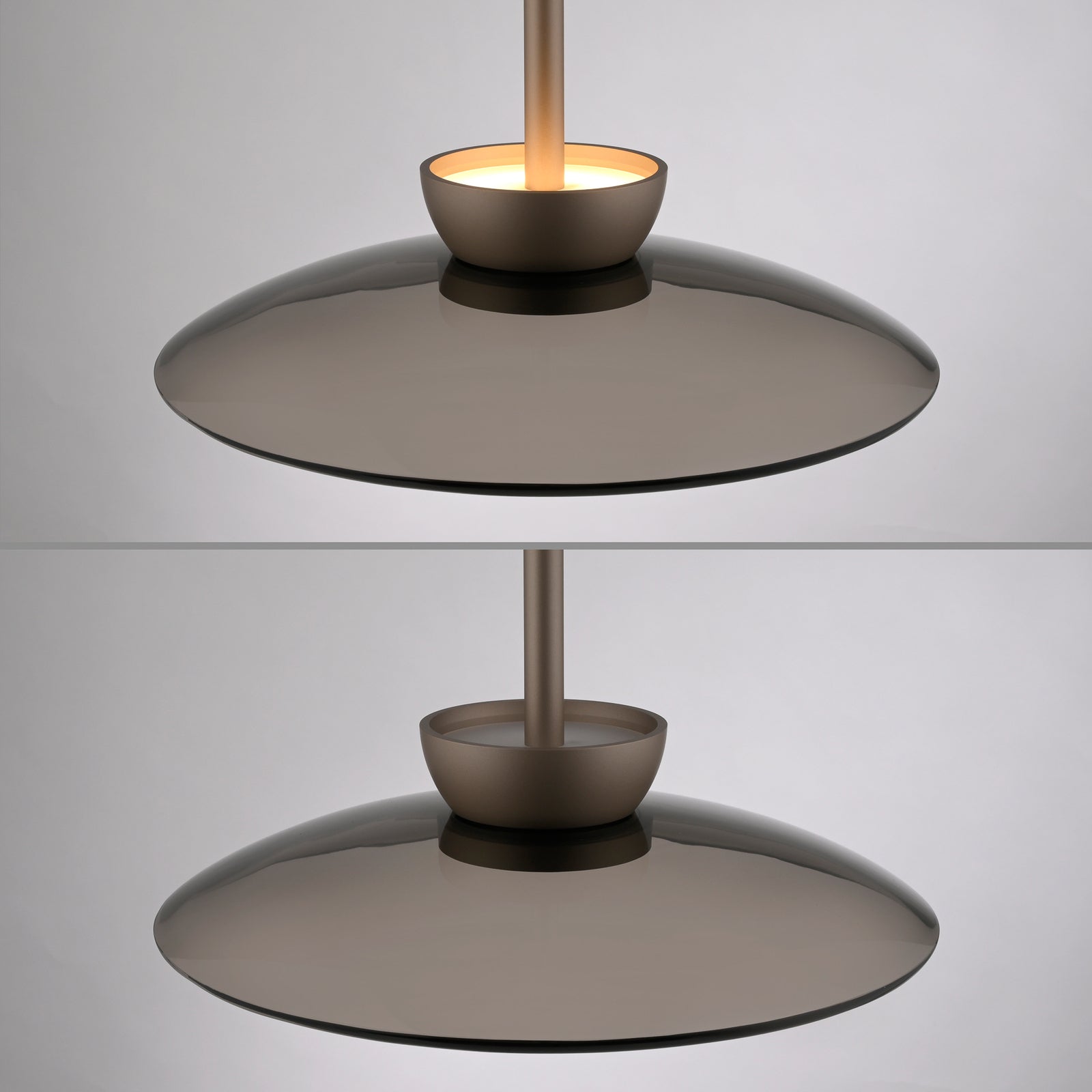 LED pendellampe PURE Moon ravglass dimbar Ø32 cm med inkludert LED-lyskilde