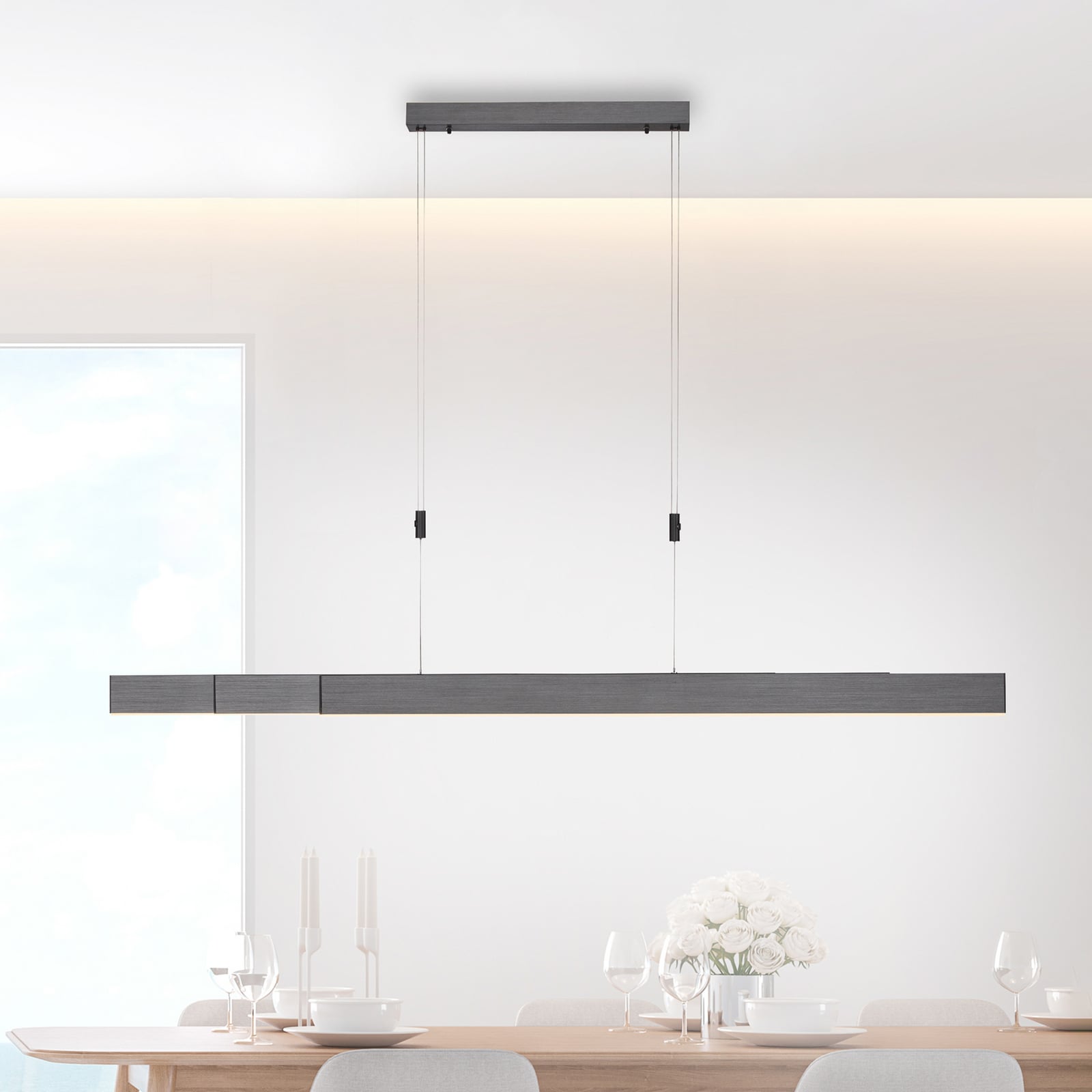 LED pendellampe Pure Moto dimbar CCT med fjernkontroll 200 cm forfra