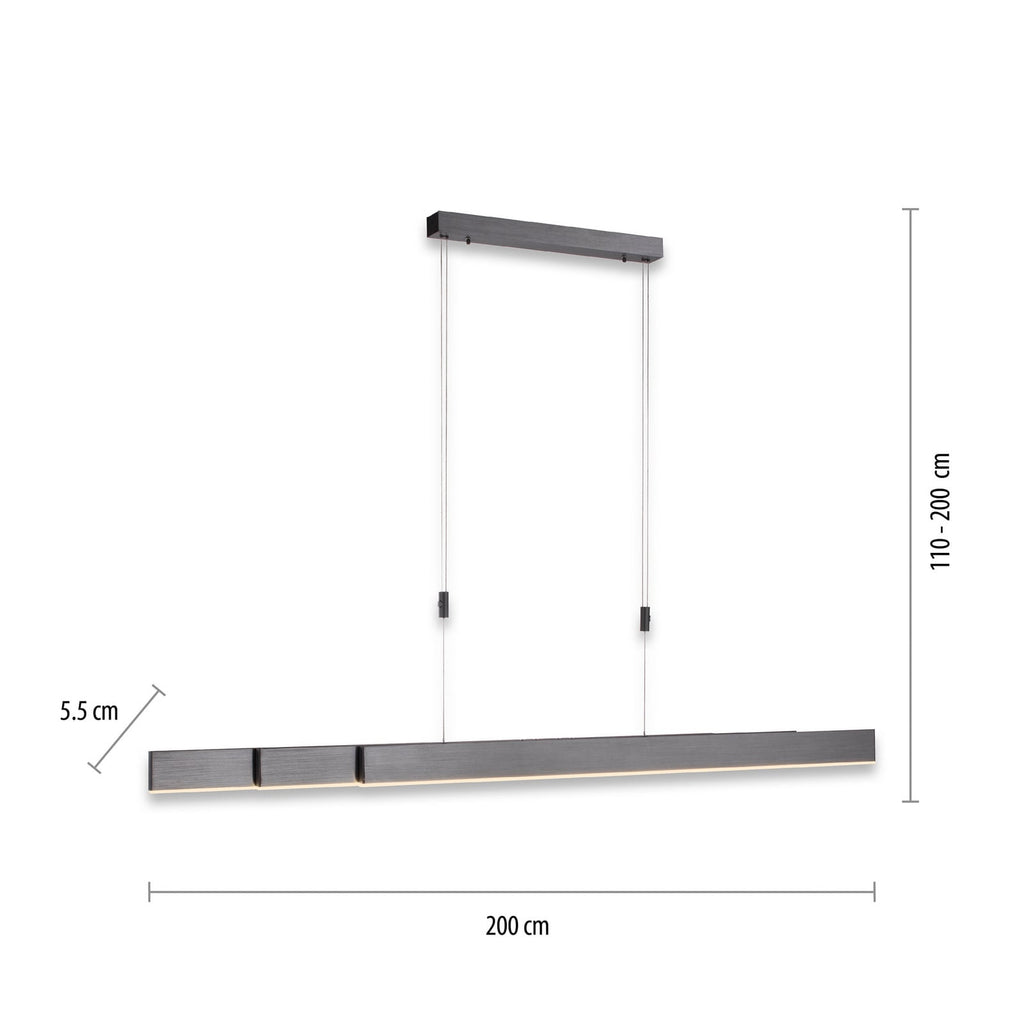 LED pendellampe Pure Moto dimbar CCT detalj av platin og hvit finish