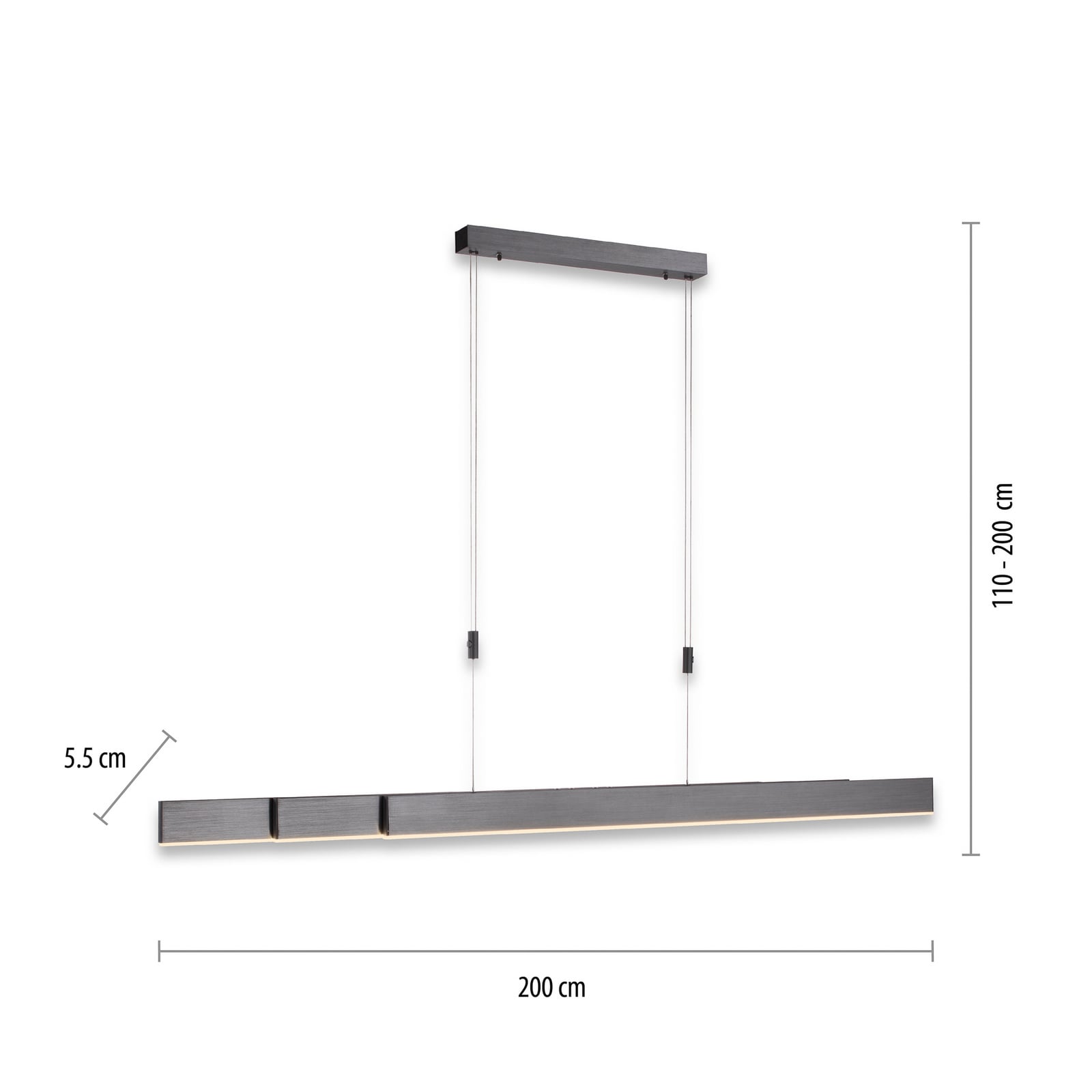 LED pendellampe Pure Moto dimbar CCT detalj av platin og hvit finish