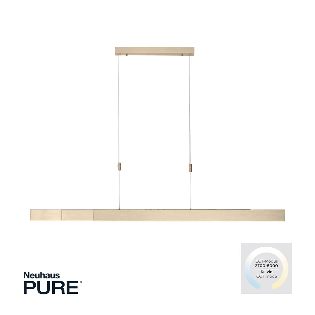 LED pendellampe Pure Moto dimbar CCT gull 200 cm justerbar lengde