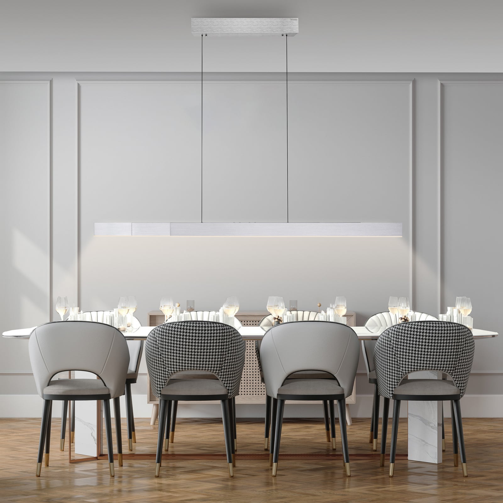 LED pendellampe PURE Moto-Rise aluminium 120 cm bakside