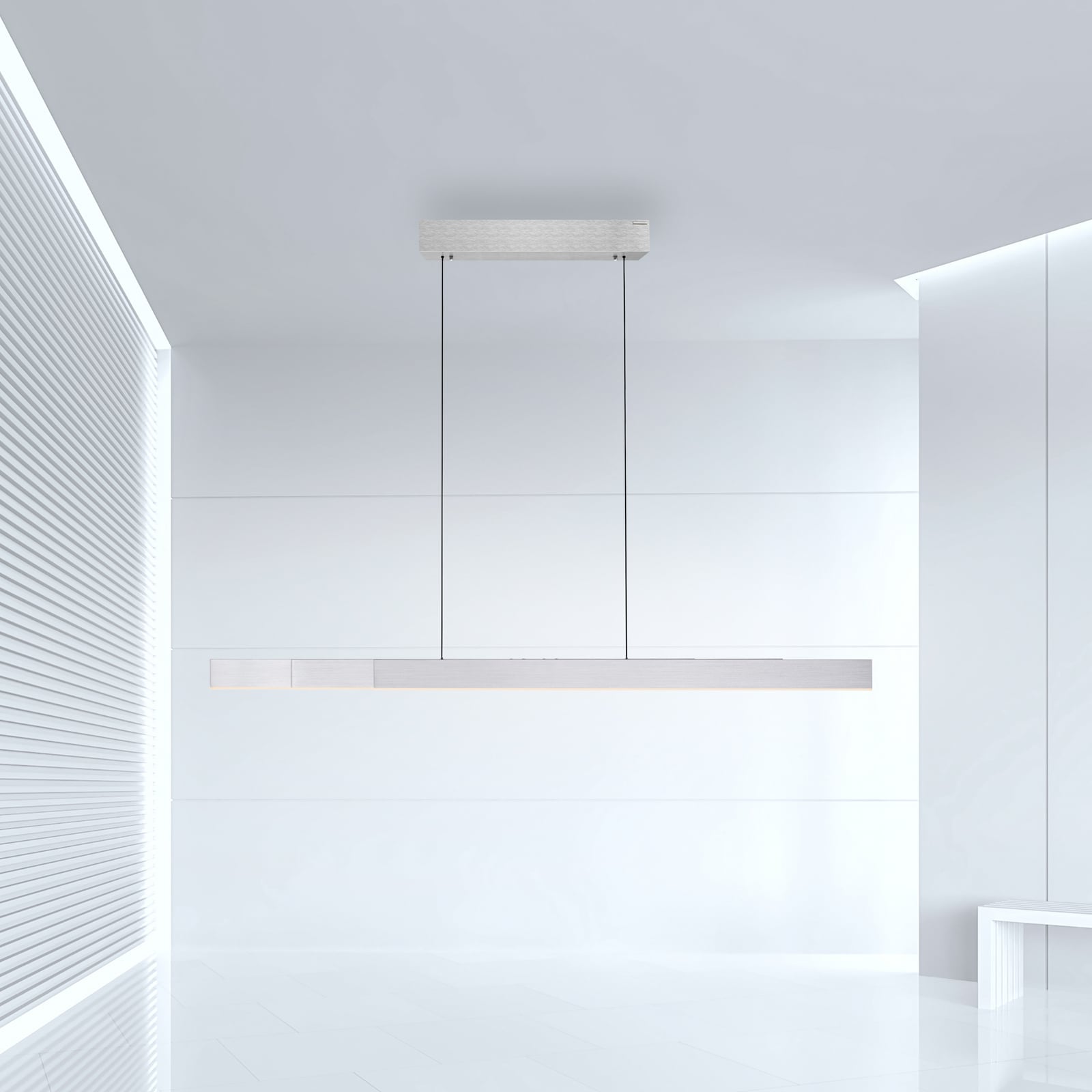 LED pendellampe PURE Moto-Rise aluminium 120 cm nærbilde av fjernkontroll