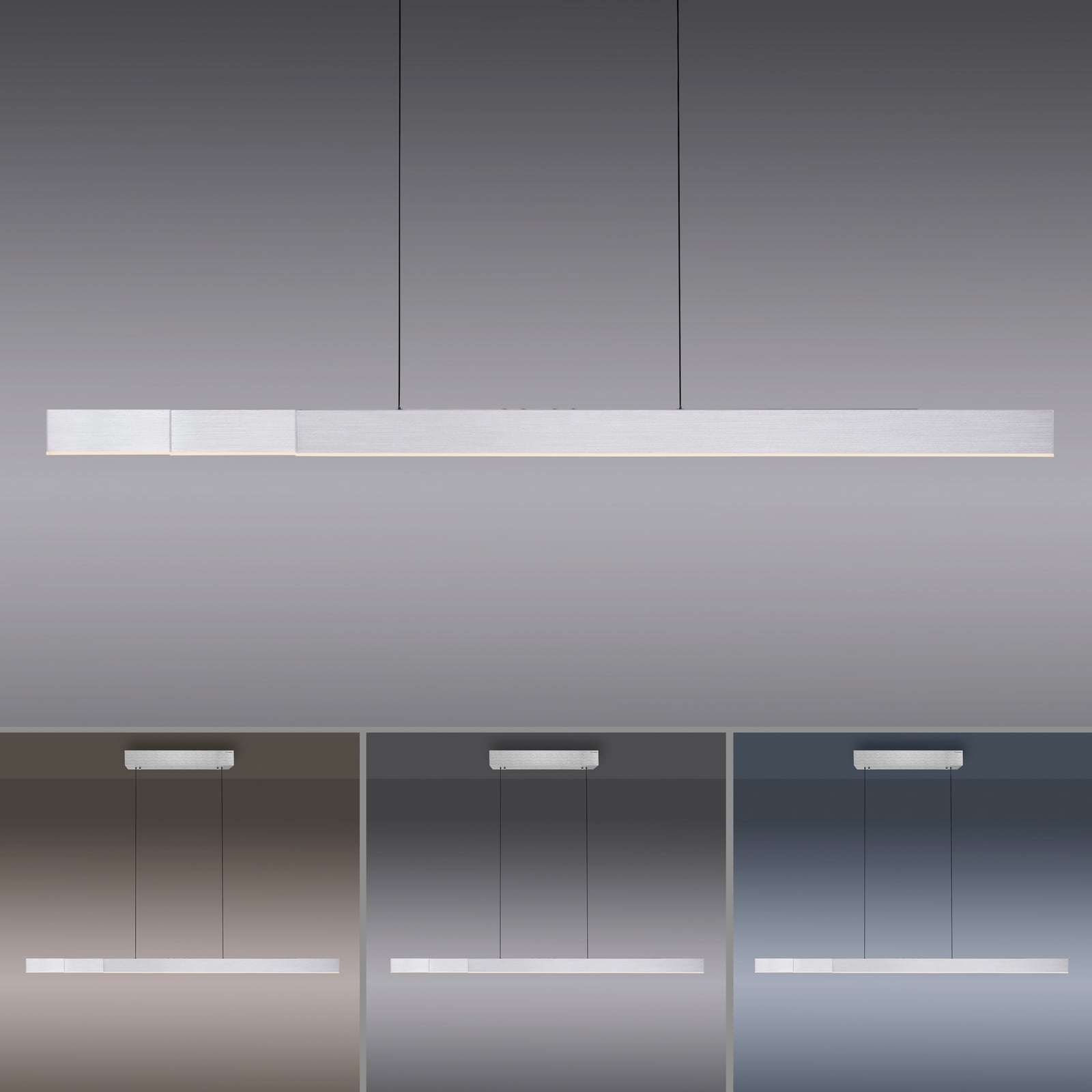 LED pendellampe PURE Moto-Rise aluminium 120 cm touchkontroller