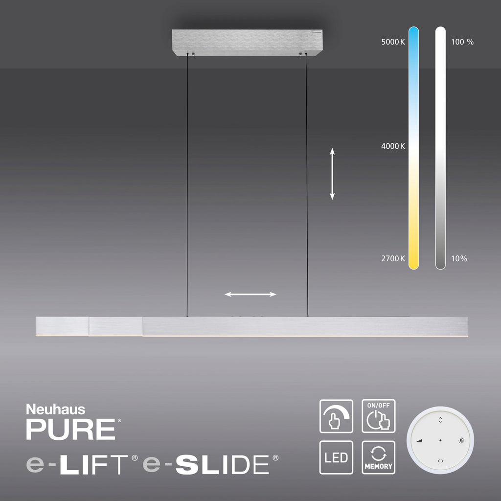 LED pendellampe PURE Moto-Rise aluminium 120 cm høydejustering