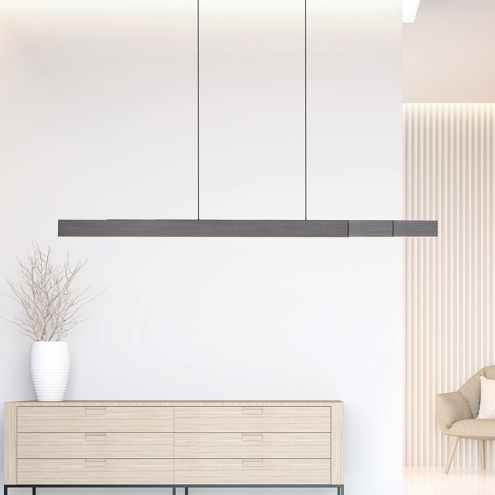 LED pendellampe PURE Moto-Rise aluminium CCT 120 cm forfra