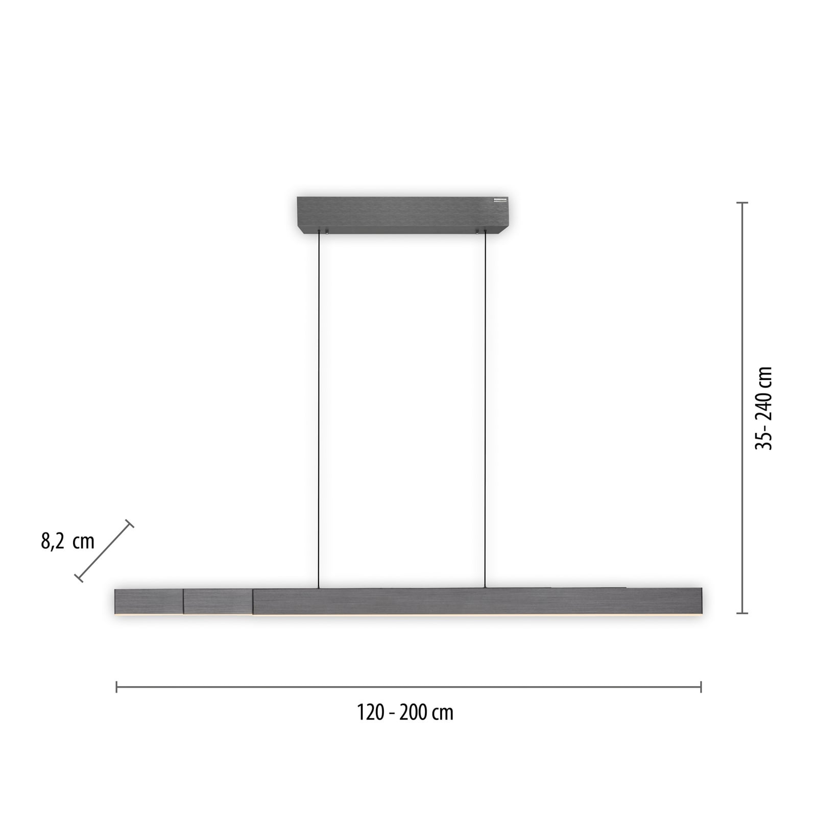 Detalj av LED pendellampe PURE Moto-Rise aluminium CCT 120 cm