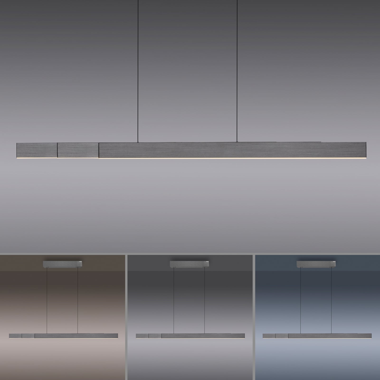 LED pendellampe PURE Moto-Rise aluminium CCT 120 cm med justerbar høyde