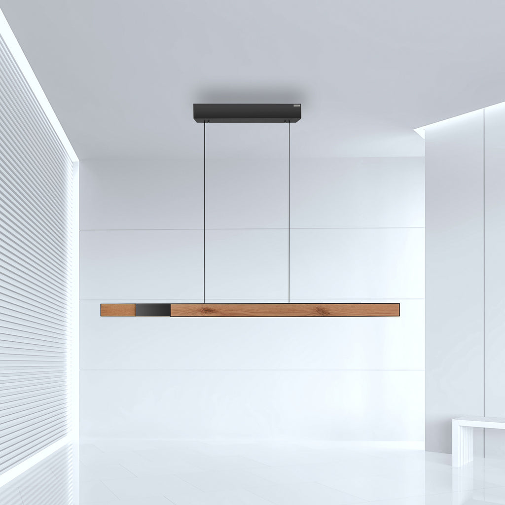 LED pendellampe PURE Moto-Rise eik/svart CCT fjernkontroll monteringsdetalj
