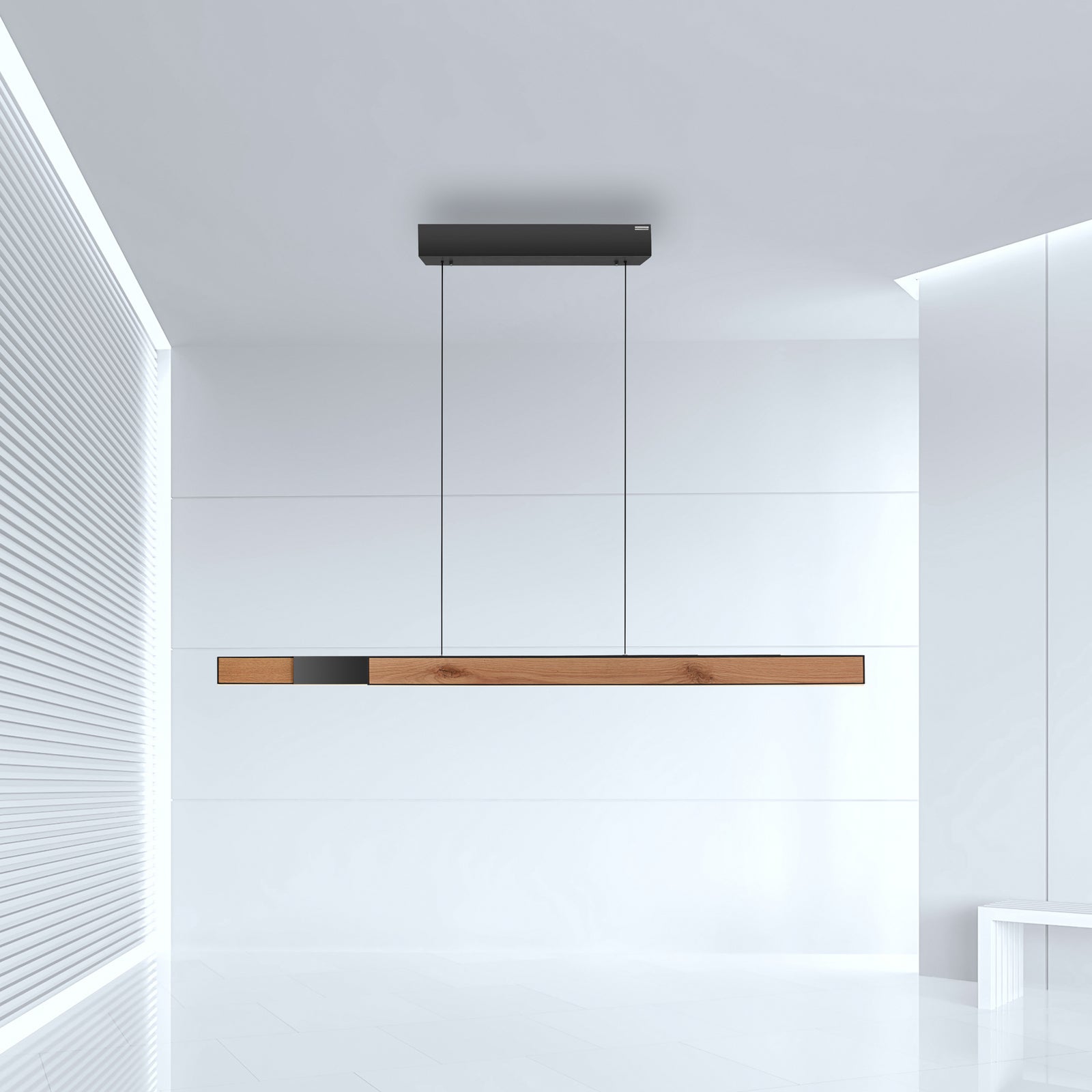 LED pendellampe PURE Moto-Rise eik/svart CCT fjernkontroll monteringsdetalj