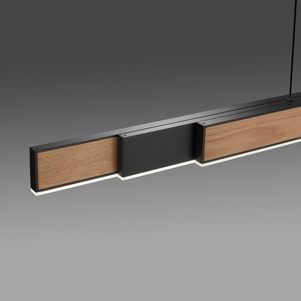 Nærbilde av touchpanel på LED pendellampe PURE Moto-Rise eik/svart CCT fjernkontroll