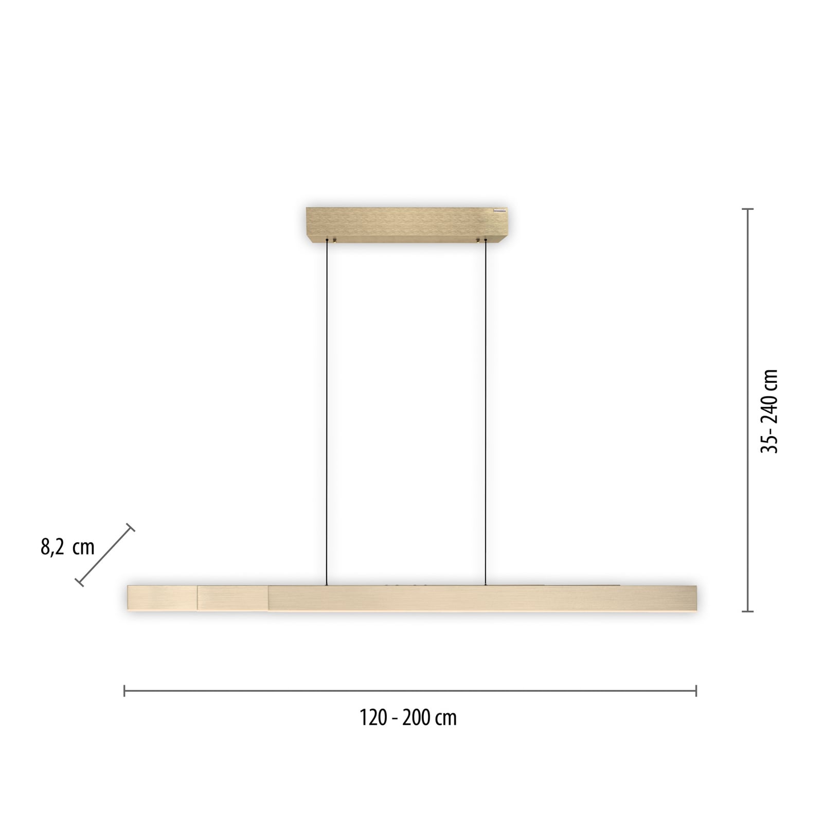 Montert LED pendellampe PURE Moto-Rise gull CCT fjernkontroll i rom