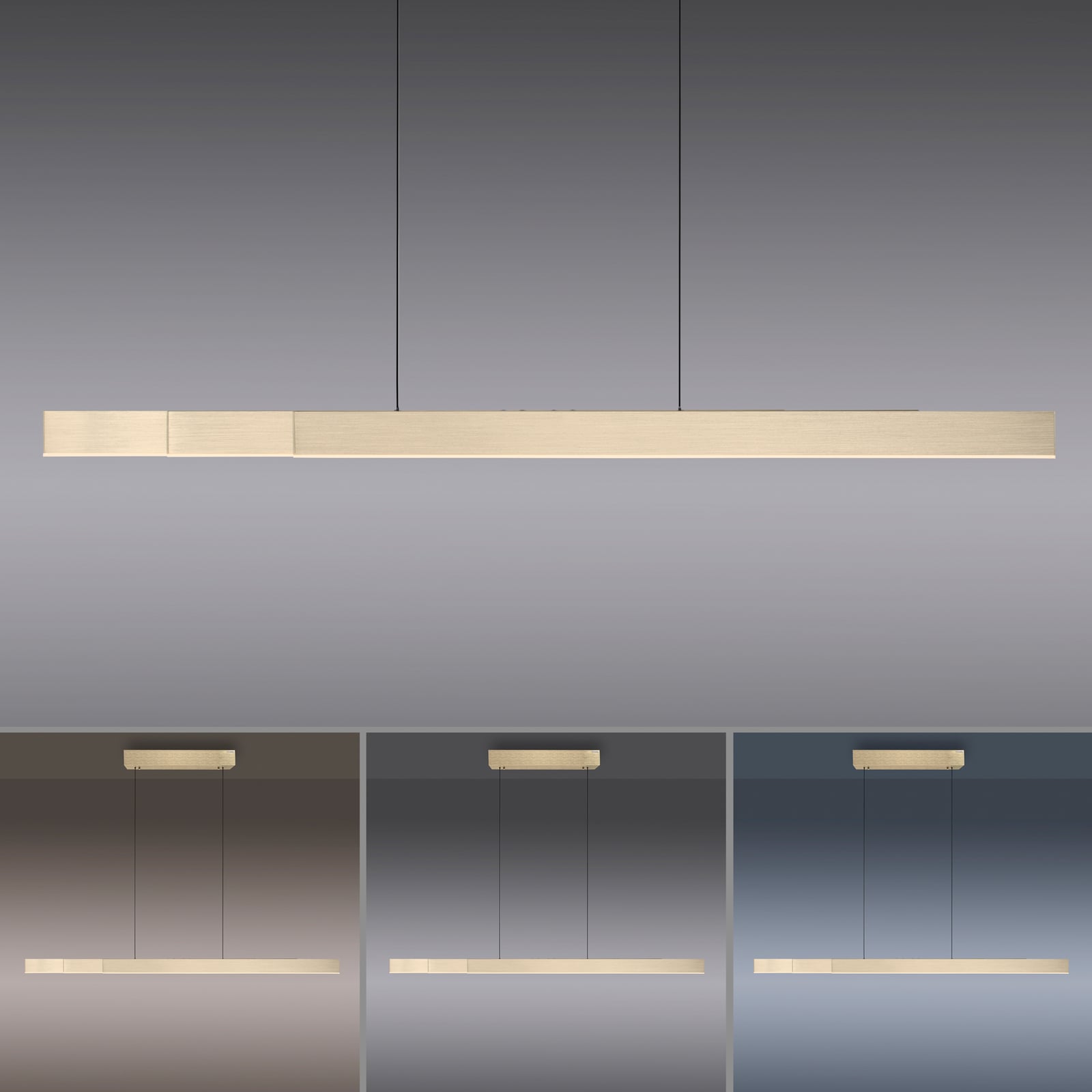 LED pendellampe PURE Moto-Rise gull CCT fjernkontroll lysdetalj