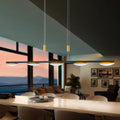 LED pendellampe Pure Up 5-lys dimbar svart/gull 130 cm forfra