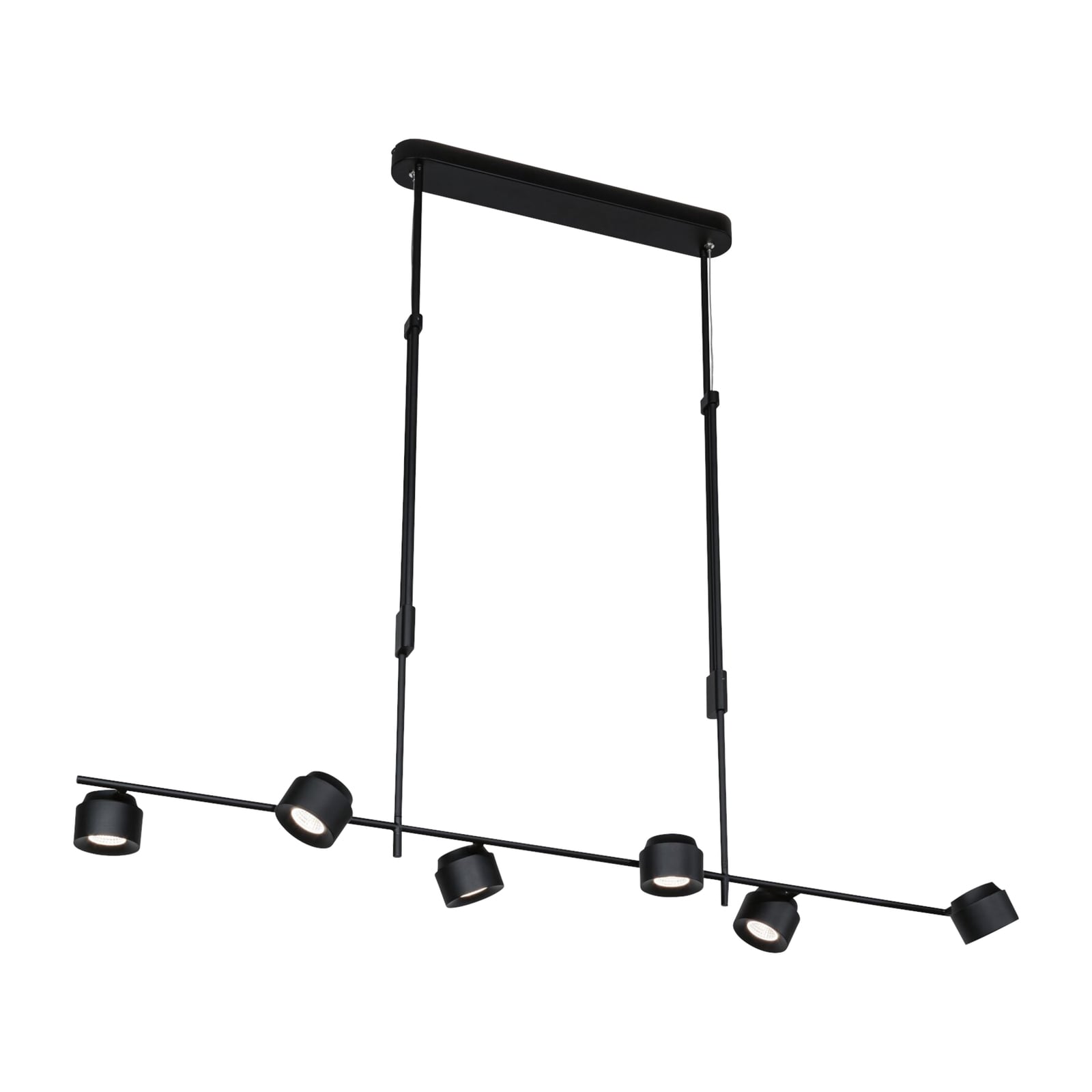 LED pendellampe Puric Pane 6-lys svart dimbar Zigbee montert i rom