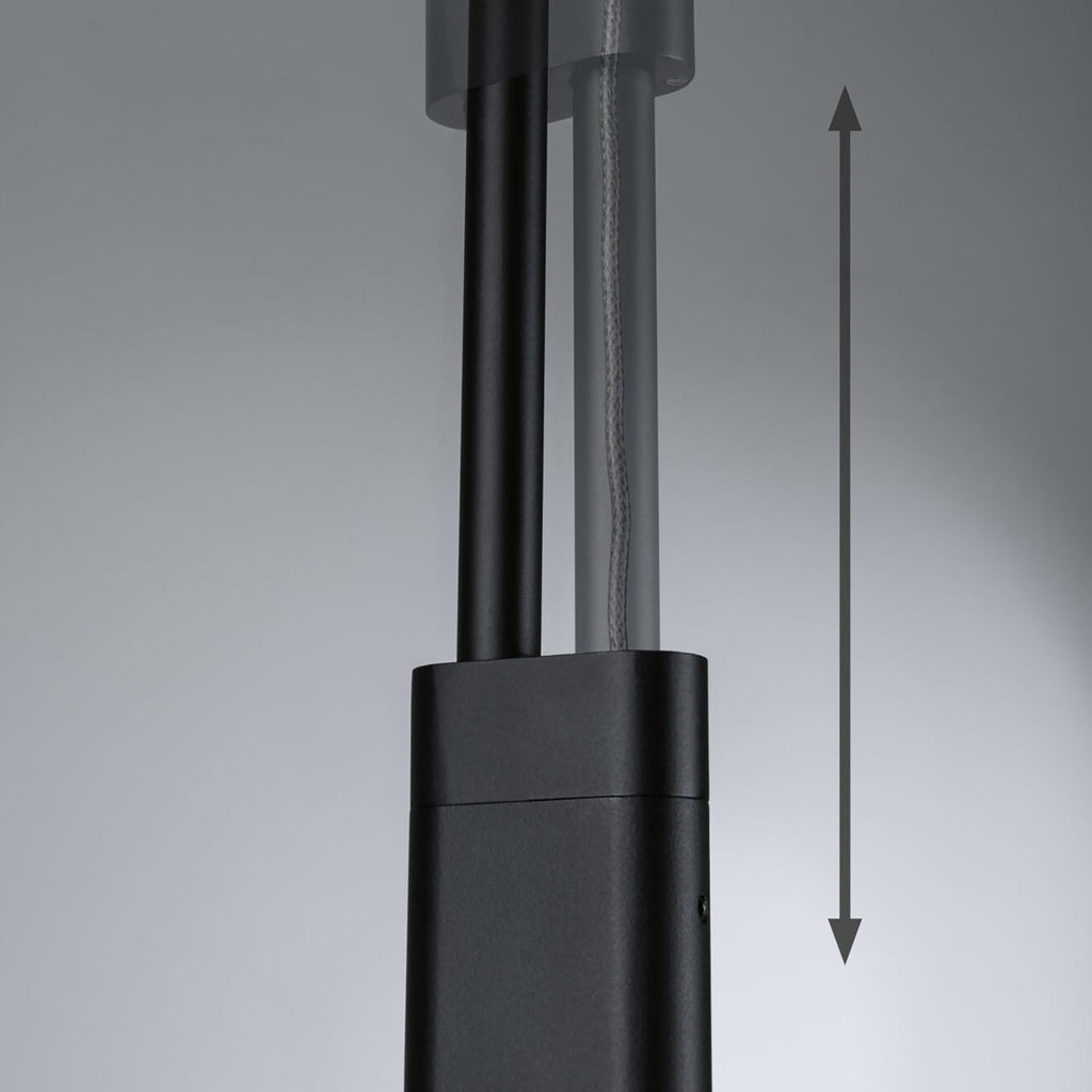 LED pendellampe Puric Pane 6-lys svart dimbar Zigbee appstyring
