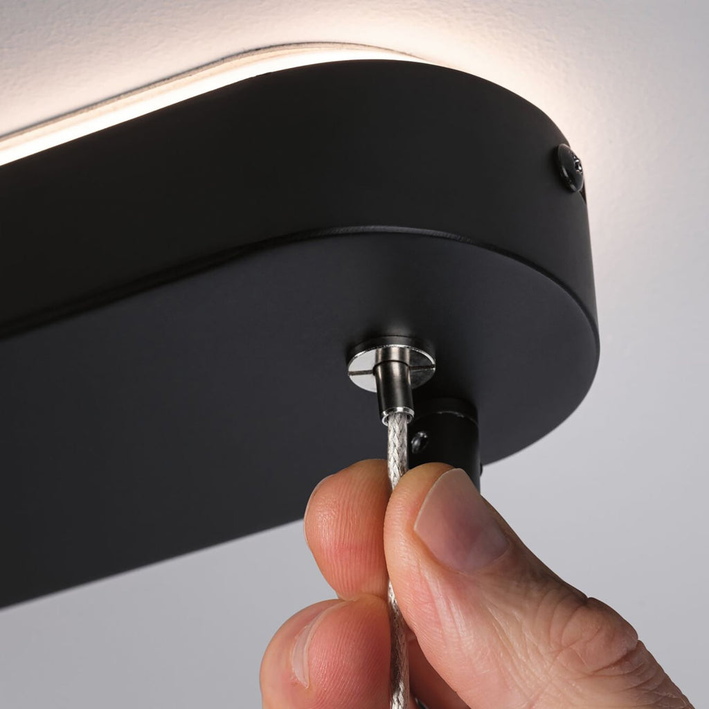 LED pendellampe Puric Pane 6-lys svart dimbar Zigbee lys i tak