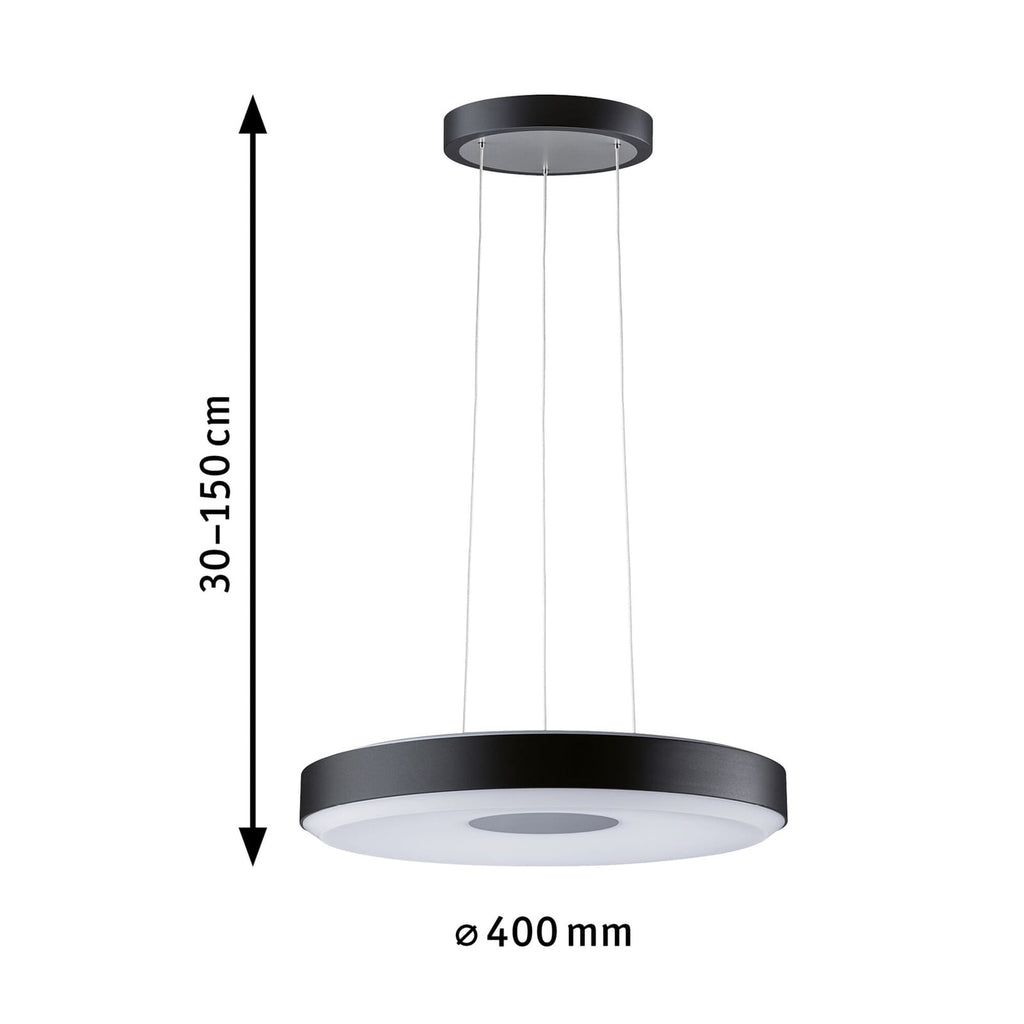 LED pendellampe Puric Pane II dimbar svart opphenget