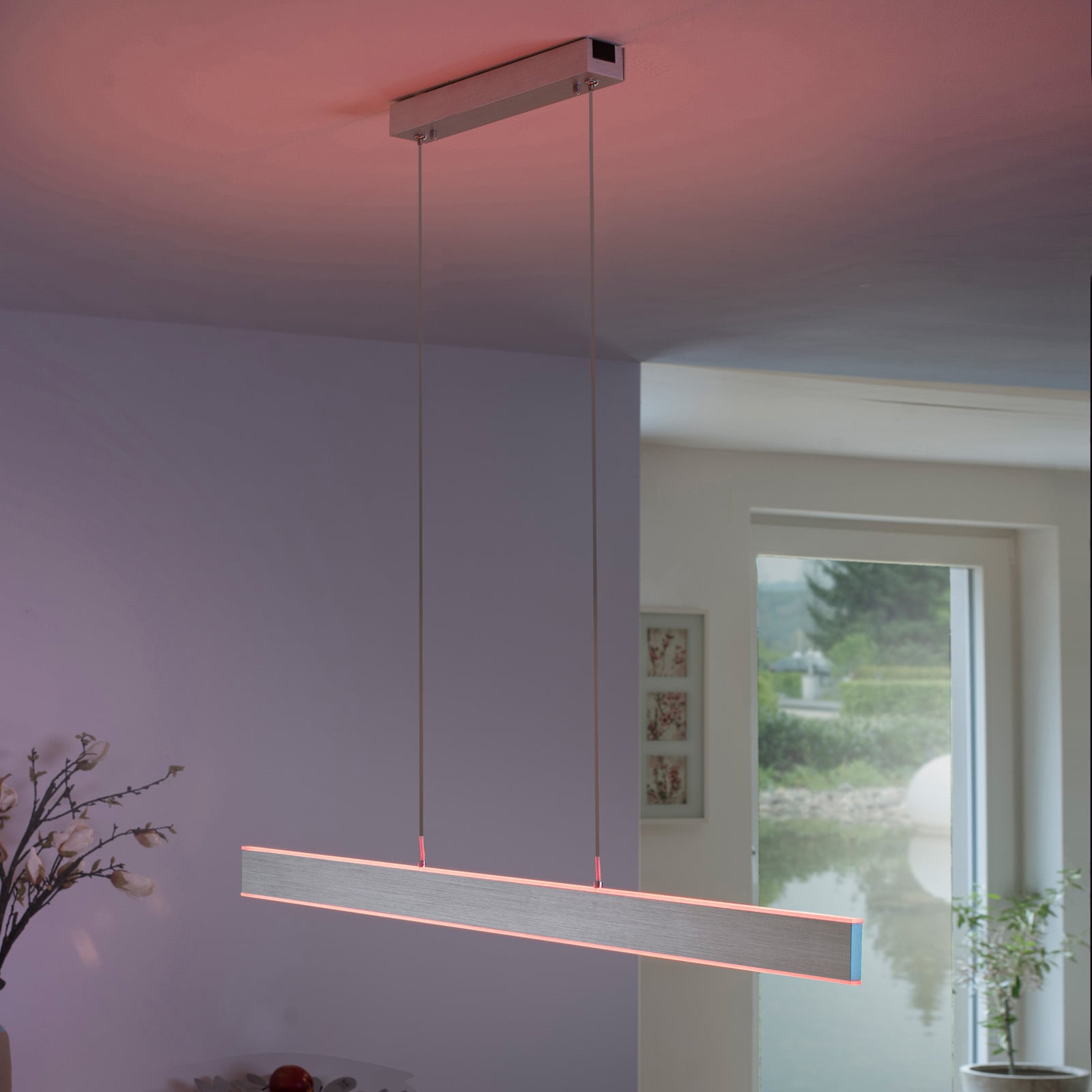 LED pendellampe Q-Adriana opp/ned 110 cm RGB CCT Zigbee forfra