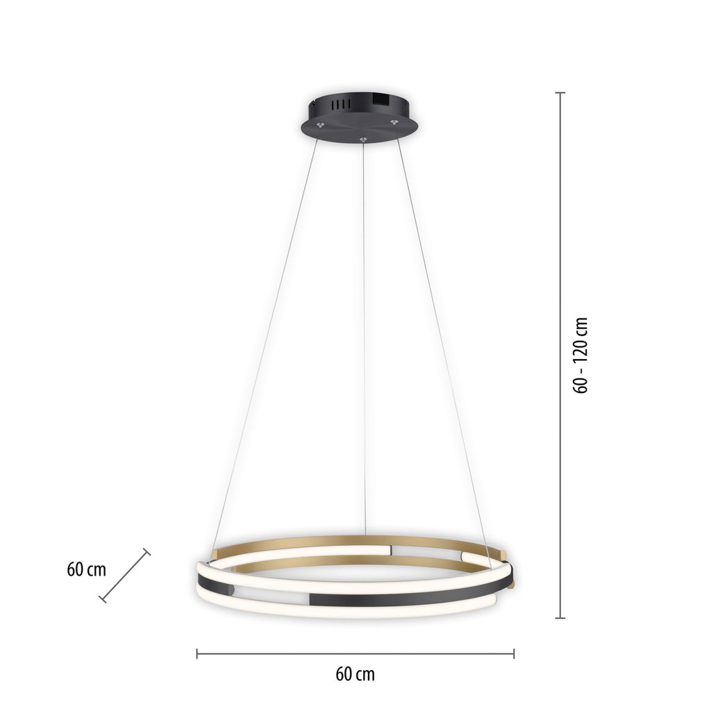 Detalj av LED pendellampe Q-Beluga ringformet Ø60 cm CCT dimbar