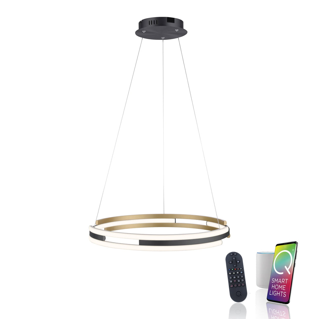 LED pendellampe Q-Beluga ringformet Ø60 cm CCT dimbar med fjernkontroll