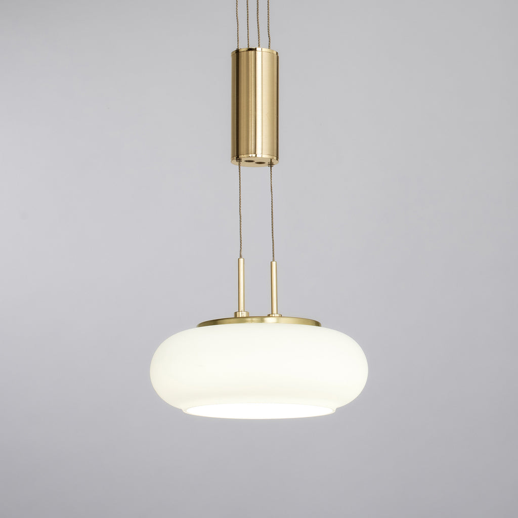 LED pendellampe Q-ETIENNE 2-lys messing glass CCT Zigbee høydejustering
