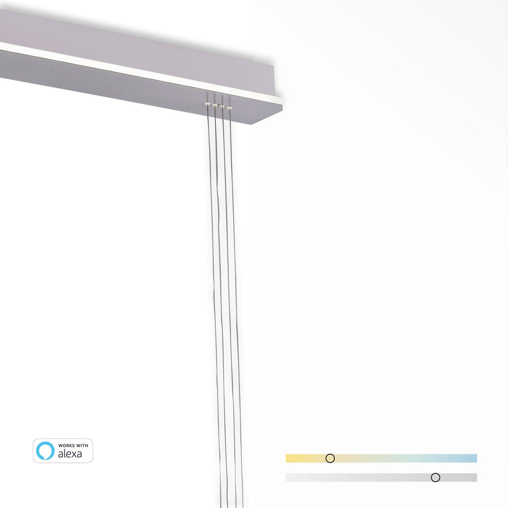 LED pendellampe Q-ETIENNE 2-lys opalglass dimbar CCT Zigbee med fjernkontroll