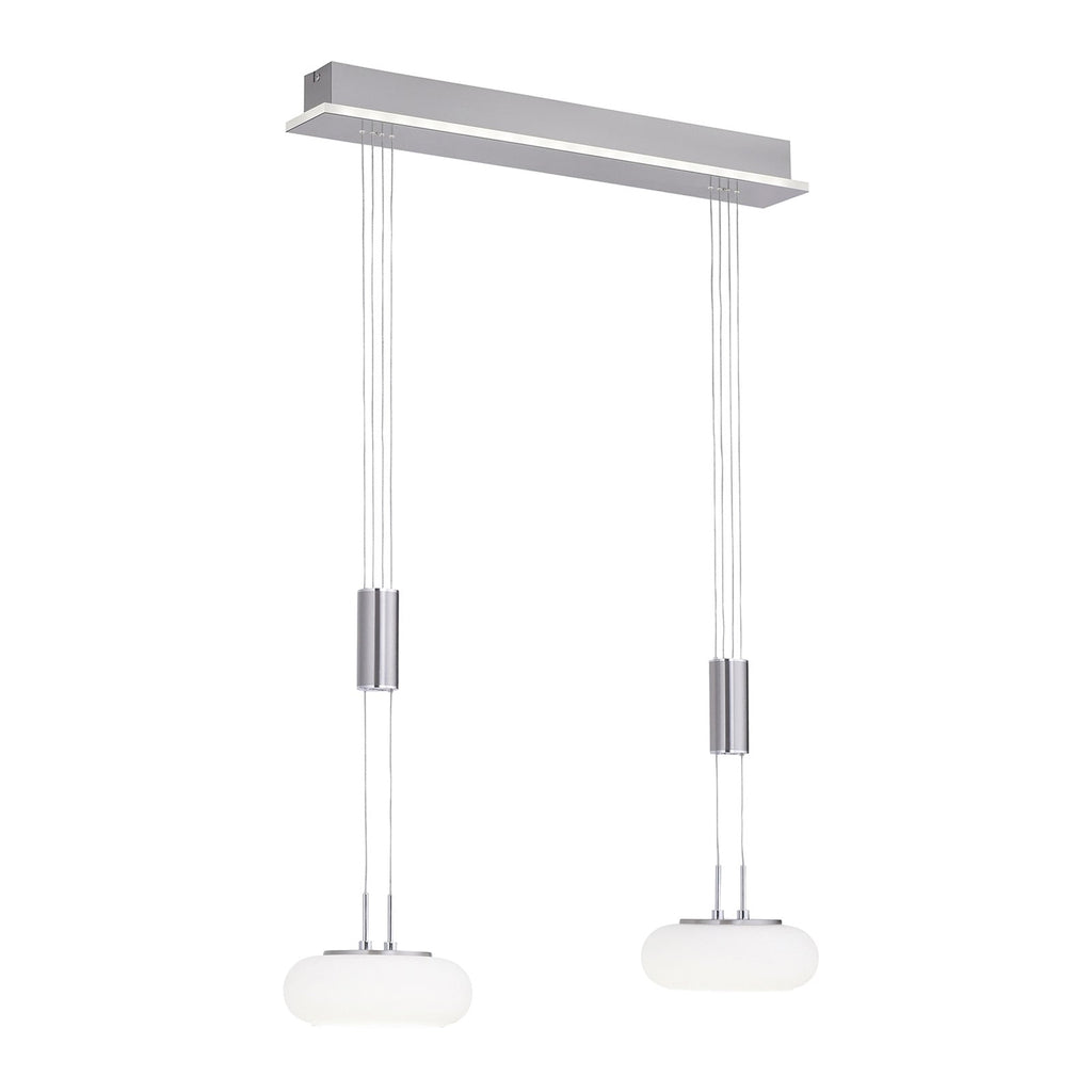 LED pendellampe Q-ETIENNE 2-lys opalglass dimbar CCT Zigbee høydejustering