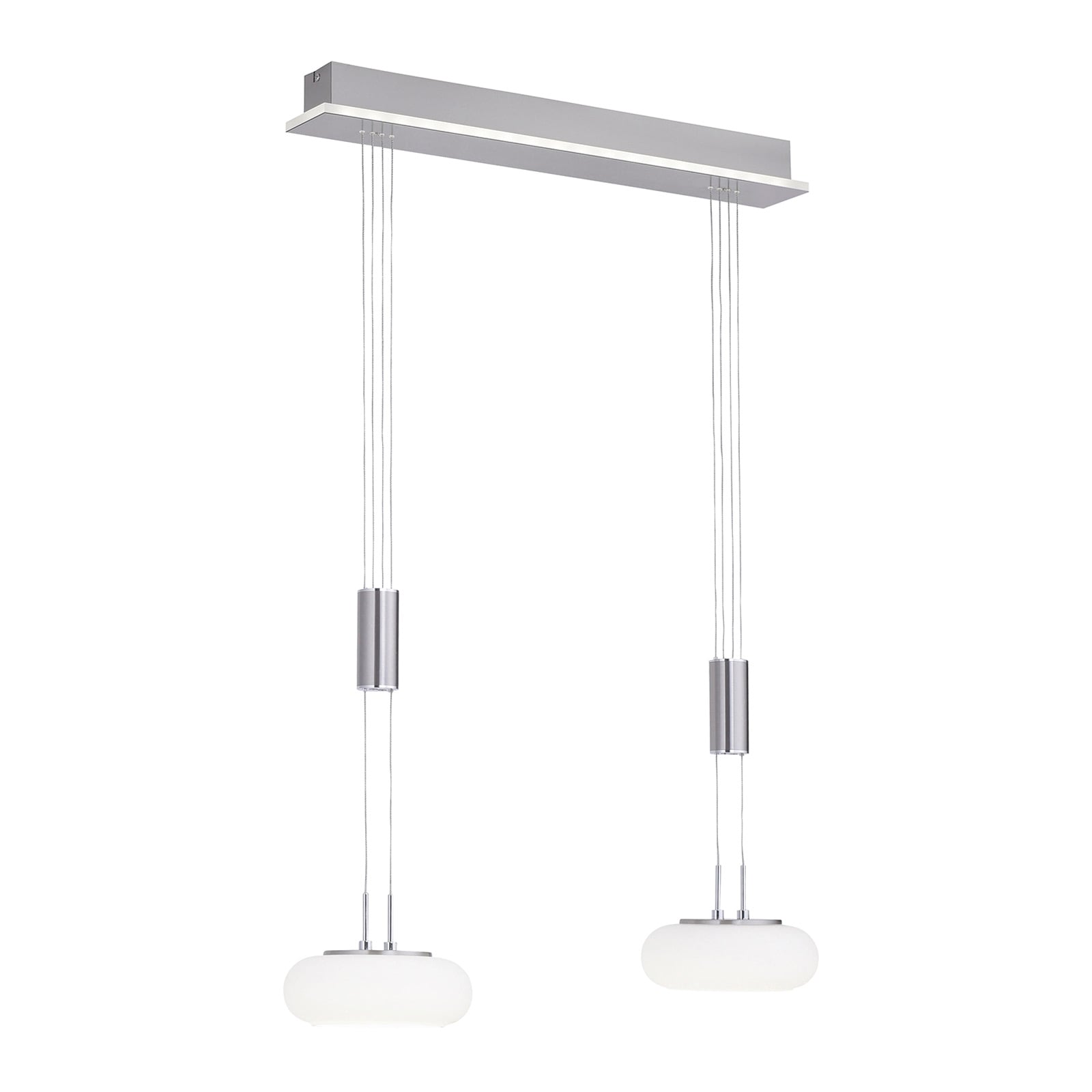 LED pendellampe Q-ETIENNE 2-lys opalglass dimbar CCT Zigbee høydejustering