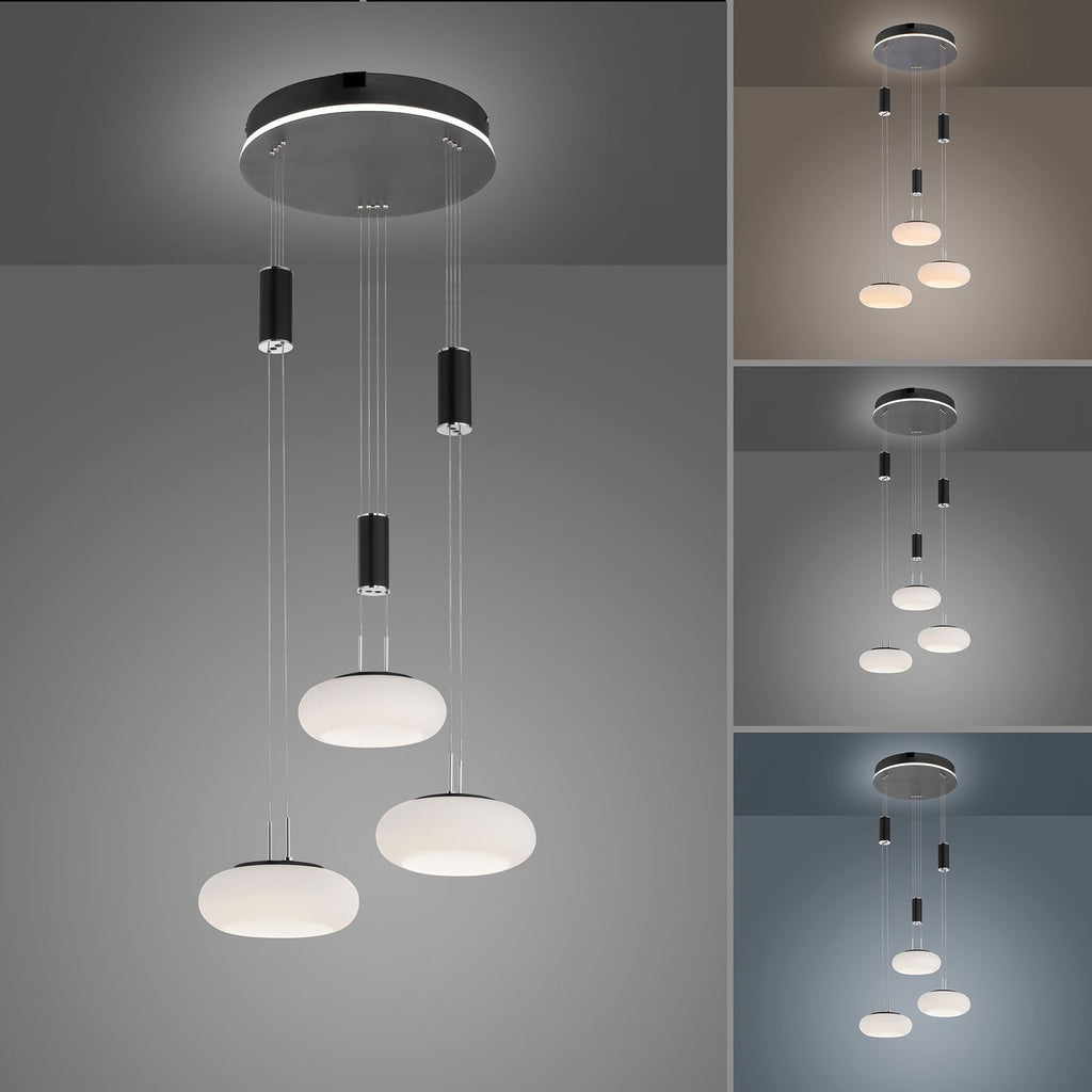 Fjernkontroll for LED pendellampe Q-ETIENNE 3-lys svart dimbar CCT Zigbee