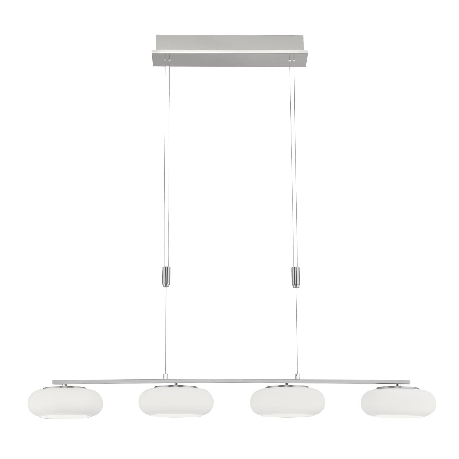 Montert LED pendellampe Q-ETIENNE 4-lys opalglass over spisebord