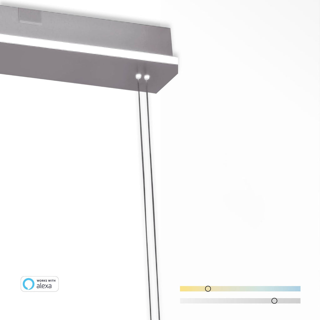 Detalj av oppheng og kabel på LED pendellampe Q-ETIENNE 4-lys opalglass