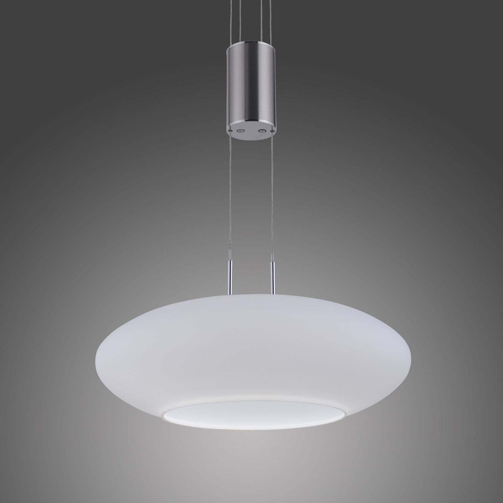 Detalj av LED pendellampe Q-ETIENNE opalglass dimbar CCT Ø35 cm Zigbee