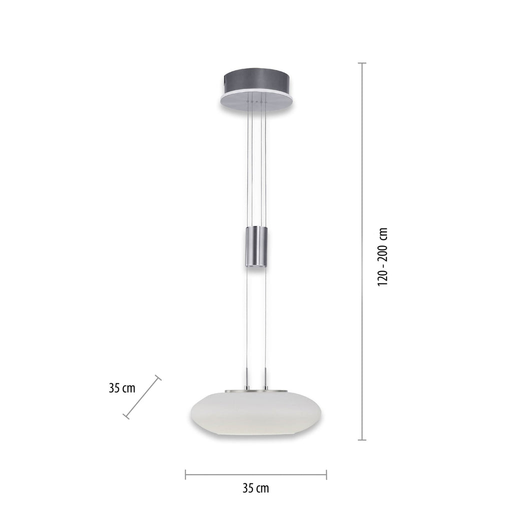 Montert LED pendellampe Q-ETIENNE opalglass dimbar CCT Ø35 cm Zigbee i rom
