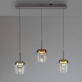 LED pendellampe Q-Kon 3-lys glass dimbar Zigbee 93 cm forfra