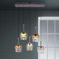 LED pendellampe Q-Kon 5-lys glass RGB CCT Zigbee forfra