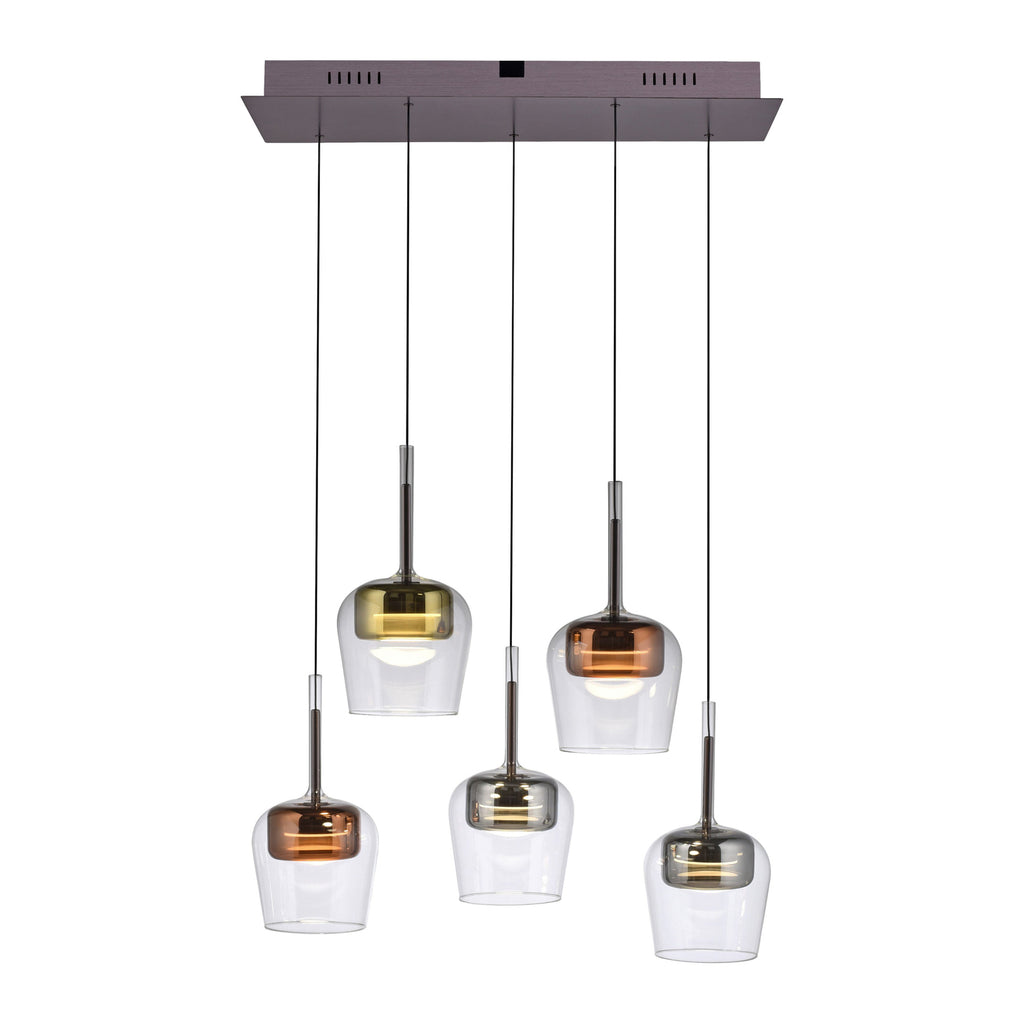 Montert LED pendellampe Q-Kon 5-lys glass RGB CCT Zigbee over bord