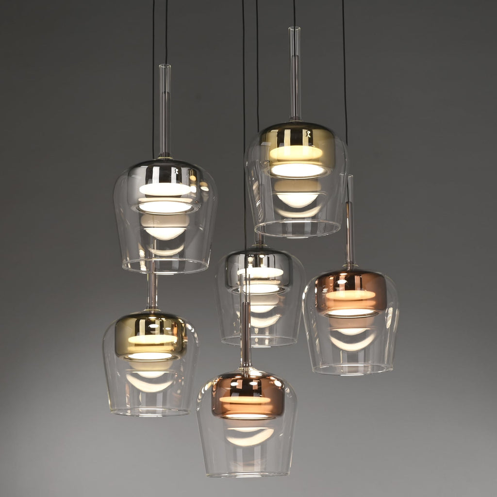 LED pendellampe Q-Kon 6-lys montert i stue
